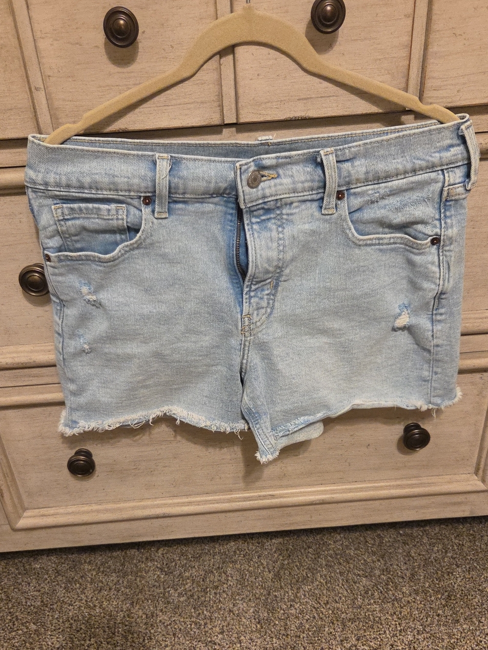 Old Navy Light Blue Distressed Denim Cutoff Shorts